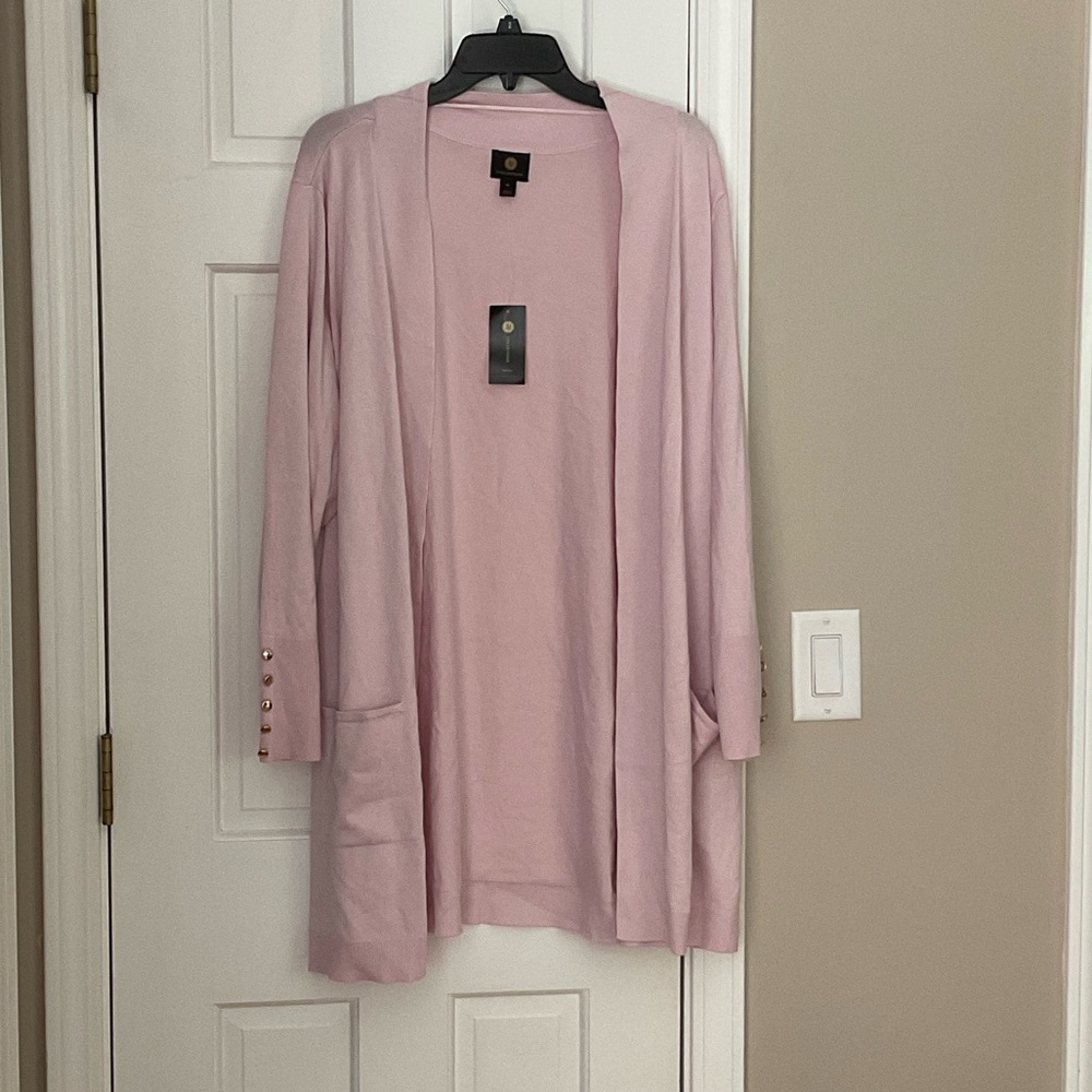 JM Collection Light Pink Knit Cardigan